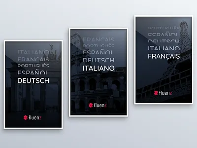Fluenz - Posters advertising branding frame languages poster sketch