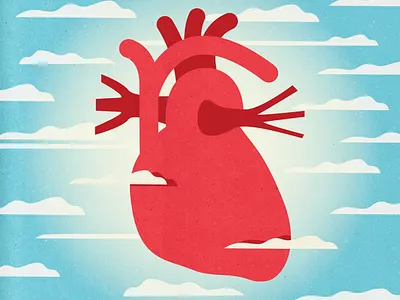 Heart health in summer anatomical anatomy conceptual diagnostic health healthcare heart illustration illustrator magazine medical medicine popular science print research science textured textures vector wellbeing