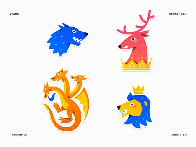 Game of thrones STICKERS alexandrovi baratheon character daenerys dragon for sale game art game of thrones got header huliganio illustration john snow lannister series stark sticker stickers targaryen tyrion