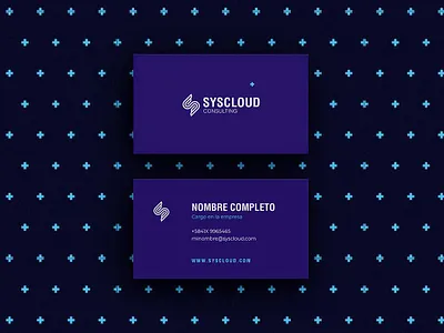 syscloud business card cloud icon logo monogram purple wings