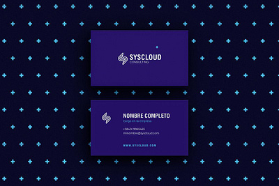 syscloud business card cloud icon logo monogram purple wings