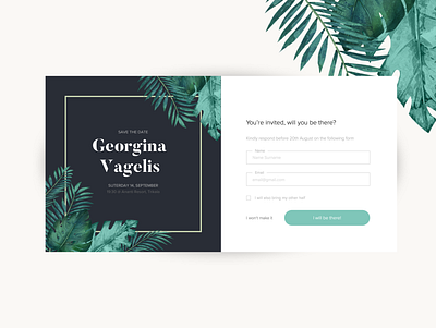 Wedding invitation Application 2019 design interface invitation minimal natural nature ui ux web website website design wedding