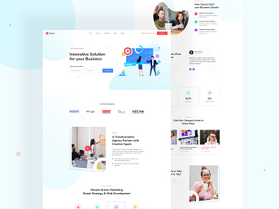 Marketing agency & SEO landing page 2d 3d android b2b b2c branding business agency design studio digital agency dribbble best shot flat design illustration ios mobile saas design saas website seo social app social media web design