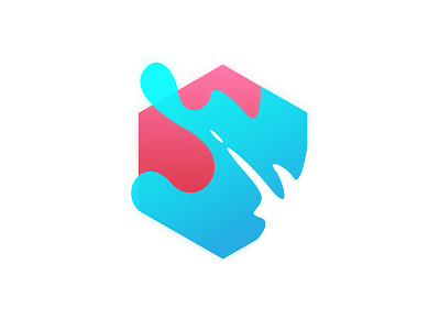Osmosis abstract fluid glow icon organic shapes