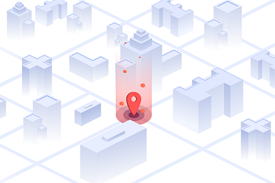 Location Data - Isometric Illustration clean data gradient illustration isometric location