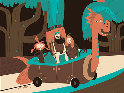 Jungle - Illustration bed time story brand identity children book daughters dino dinosaur elephant illustration illustrations jungle jungle book jungle man man story wild wildlife