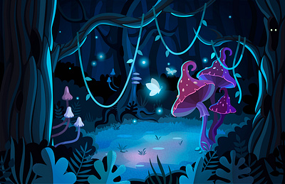 Magic forest forest illustration magic night