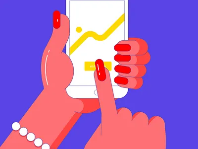 More Hands and Phones design drawing graphic illustration vector