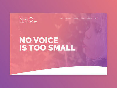 NOOL Counseling Center Hero Banner branding bright colorful design designer designs gradient graphic design hero banner hero section logo logo design pink purple typography ui ui design ux vivid colors web design