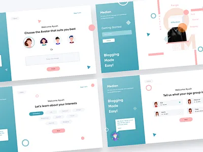 Median - Onboarding Process age age selection avatar icons avatars blog interest medium modern onboarding preferences uxui web webdesign