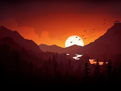 Sunset custom design digital designer evening illustration illustration art irfan ali painting photoshop sunset top designer ui web design webdesign concept
