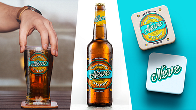 Neve's Beer Company Mockups beer beer branding beer label branding design illustration illustrator logo mockup type vector