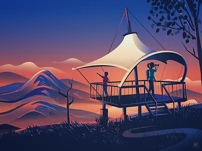 Panorama 360 view bangalore getaway hill station illustration india landscapes nandi hills panoramic view road series trip vector weekend