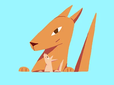kangaroo animal australia baby character design digital illustration digital painting illustration kangaroo mum olliebrius