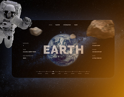 "Planets" Information web page concept creative earth planets web