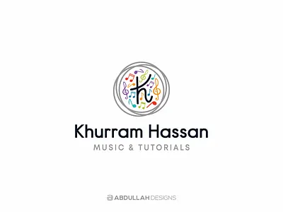 Khurram Hassan - Music & Tutorials abdullah designs art branding contemporary design dribbble illustration instagram logo design logodesign logomark logotype mark minimal music music art music teacher musician tutorial typography