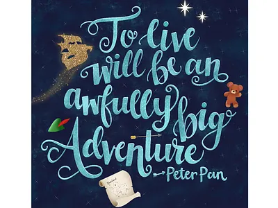LIfe is a Big Adventure captain hook design digitalartwork disney illustration moderncalligraphy neverland pan peter peter pan pixiedust procreate procreatelettering thelostboys tinkerbell