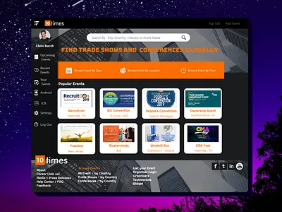10times Web Redesign dailyui dark mode designer dribble shot dribbleartist redesign concept templates ui design ux design web design