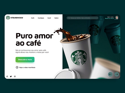 Starbucks home concept adobe xd animated anthem app design cafeteria café coffe coffee coffee cup coffee shop coffeeshop design ecommerce green interaction interface ui uidesign