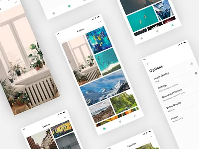 Wallpaper App adobe xd app design minimal mobile simple ui ux wallpaper white