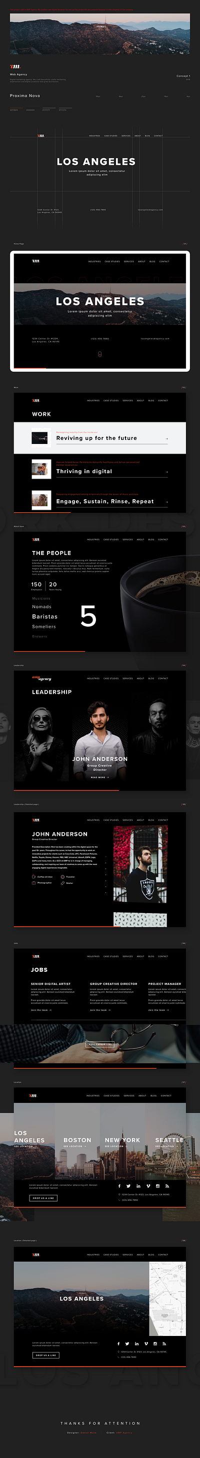 AMP Agency Concept 2 adobe art direction branding clean design minimal ui ux web website