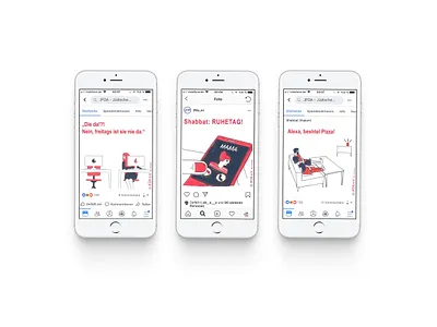 Illustrations for JFDA digital humor illustration jewish posts socialmedia