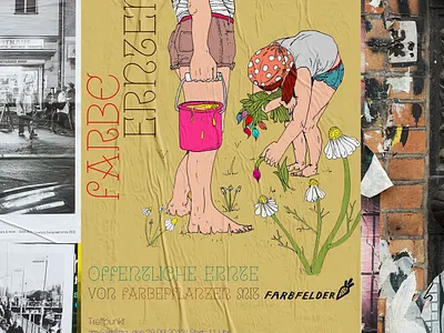 Posterdesign for Farbfelder drawing illustration poster design