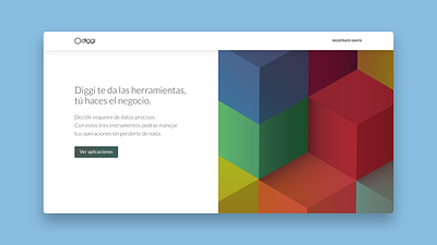 Diggi landing page isometric landing ui user interface