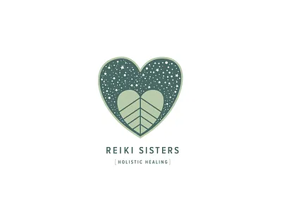 Reiki Sisters branding heart logo reiki