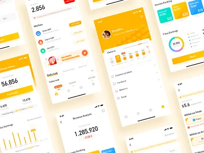 Qu APP collection design illustration money task 个人中心 任务列表