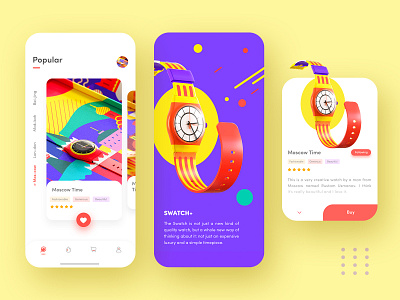 Swatch+ app design ui ux