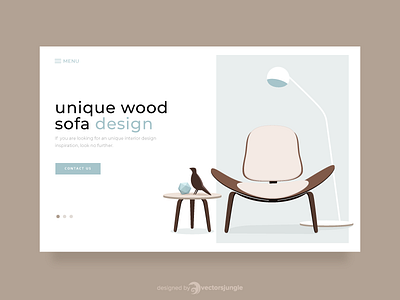 Interior landing page crow furniture design illustration design interior architecture interior website lamp minimalist sofa unique chair wood sofa