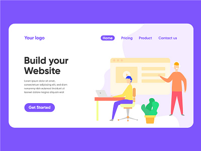 Build your website landing page illustration character illustration landing page ui vector