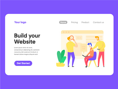 Build website landing page illustration character illustration landing page ui vector