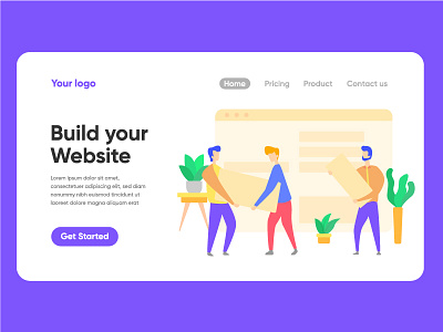 Build your website landing page illustration character illustration landing page ui vector