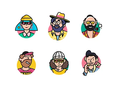 Head-portrait illustration design icon illustration ui