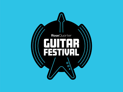 Guitar Festival amp branding festival flying v guitar line logo metal music portland rock sound vector