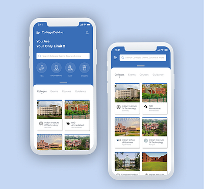 CollegeDekho conept UI app design ios typography ui ui ux design