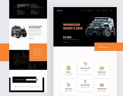 CarShield Landing Page Design auto automotive car landing page landing page concept landing page design machine learning minimal off road ui ux web web design webdesign website wrangler