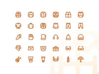 Autumn Clothes & Accessories Super Basic Icons accessible accessory autumn basic clothes fall icon iconography iconpack icons iconset line outline
