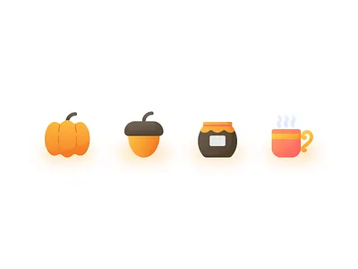 Autumn Flat Gradient Icons autumn explainer fall flat gradient icon iconography iconpack icons iconset illustration ui ux