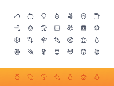 Autumn Nature (Super Basic) autumn basic button icon iconography iconpack icons iconset line nature outline super system icon