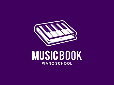 Piano book book design illustration logo music piano school vector