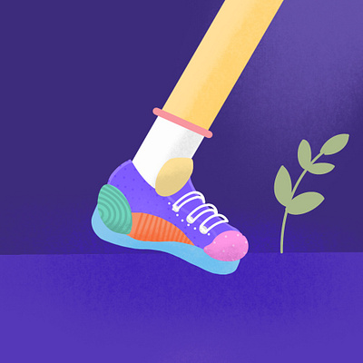 Exploration Illustration Foot animated animation footsteps grow leaf shoes timelapse timer ui ux