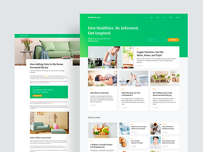 Healthy blog website design article blog clean design dribbble green health ui ux webdesign website