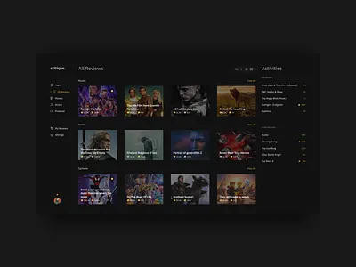 cinema critique avengers cinema dashboard design films mainpage movie movies ui