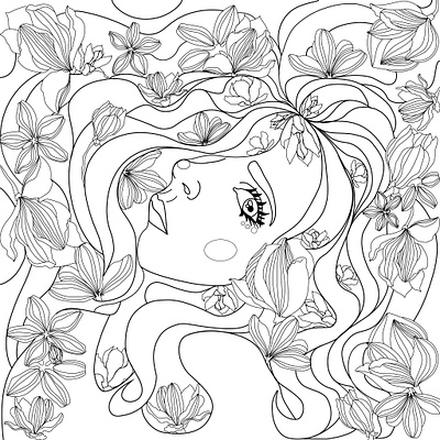 magnolia 2d adobe art face fashion flower flowers girl magnolia дизайн иллюстрация логотип