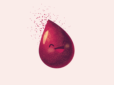 Happy little Drop of Blood blood bloody design drop emotion face happy health hospital icon illustration medical medicine person pharmacological pharmacy red smile vector volunteer