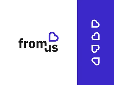From Us Identity app blue brand branding branding and identity heart icon identity ios app logo logo design minimal minimalism minimalist purple uxui vector
