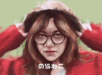 Girl Potrait Illustration fanart graphic design illustration layout painting typography